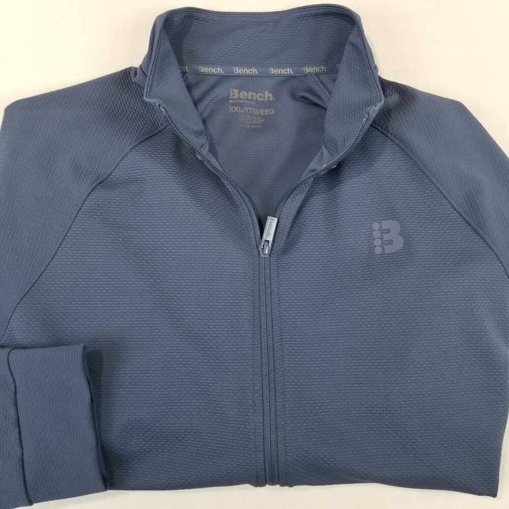 Bench Urbanwear Track Jacket Mens 2XL Blue Full Zip Knit Lightweight Athletic